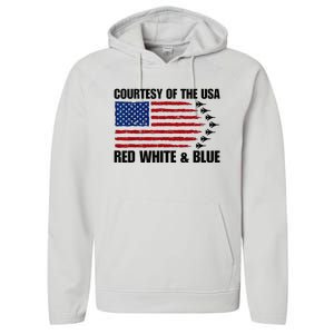 Courtesy Of The Usa Red White And Blue Performance Fleece Hoodie