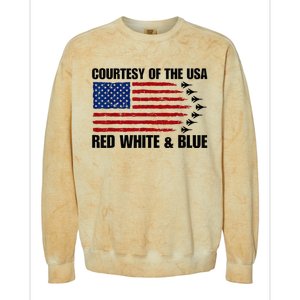 Courtesy Of The Usa Red White And Blue Colorblast Crewneck Sweatshirt