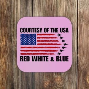 Courtesy Of The Usa Red White And Blue Coaster