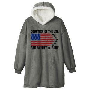 Courtesy Of The Usa Red White And Blue Hooded Wearable Blanket