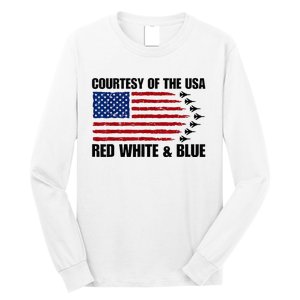 Courtesy Of The Usa Red White And Blue Long Sleeve Shirt