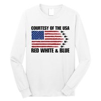 Courtesy Of The Usa Red White And Blue Long Sleeve Shirt