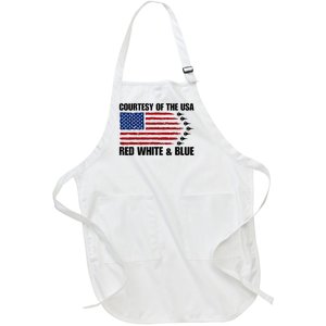 Courtesy Of The Usa Red White And Blue Full-Length Apron With Pockets