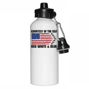 Courtesy Of The Usa Red White And Blue Aluminum Water Bottle