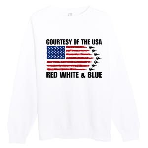 Courtesy Of The Usa Red White And Blue Premium Crewneck Sweatshirt