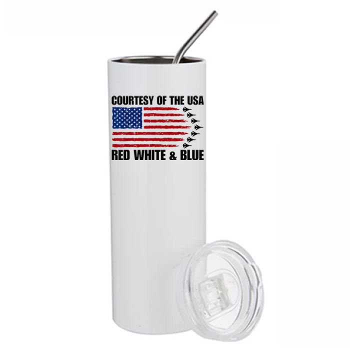 Courtesy Of The Usa Red White And Blue Stainless Steel Tumbler