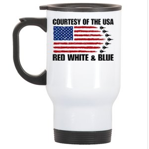 Courtesy Of The Usa Red White And Blue Stainless Steel Travel Mug