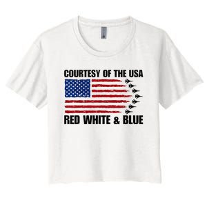 Courtesy Of The Usa Red White And Blue Women's Crop Top Tee