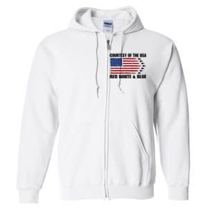 Courtesy Of The Usa Red White And Blue Full Zip Hoodie