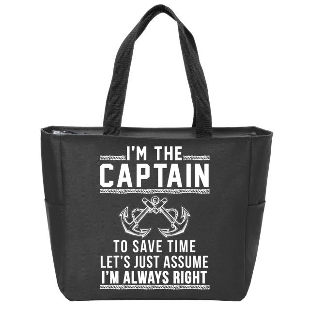 Captain Of The Boat Gift Great Gift Zip Tote Bag