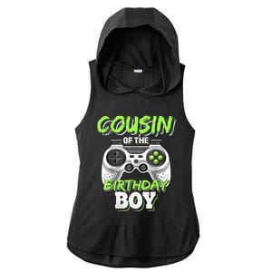 Cousin Of The Birthday Boy Matching Video Game Birthday Gift Ladies PosiCharge Tri-Blend Wicking Draft Hoodie Tank