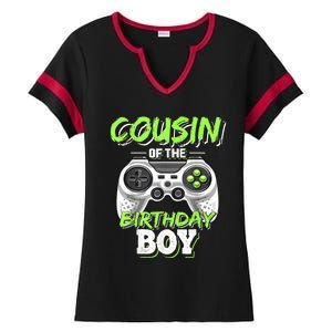 Cousin Of The Birthday Boy Matching Video Game Birthday Gift Ladies Halftime Notch Neck Tee