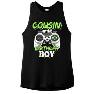 Cousin Of The Birthday Boy Matching Video Game Birthday Gift Ladies PosiCharge Tri-Blend Wicking Tank