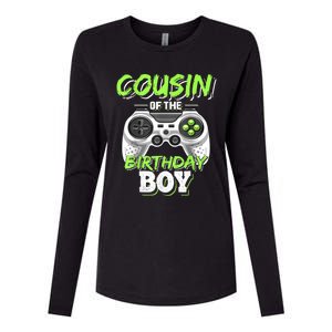 Cousin Of The Birthday Boy Matching Video Game Birthday Gift Womens Cotton Relaxed Long Sleeve T-Shirt