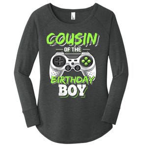 Cousin Of The Birthday Boy Matching Video Game Birthday Gift Women's Perfect Tri Tunic Long Sleeve Shirt