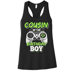 Cousin Of The Birthday Boy Matching Video Game Birthday Gift Women's Racerback Tank