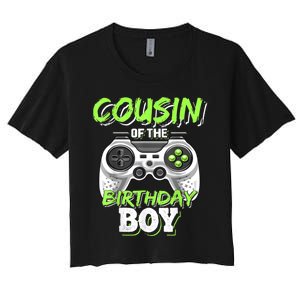 Cousin Of The Birthday Boy Matching Video Game Birthday Gift Women's Crop Top Tee