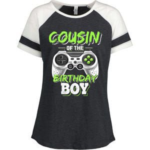 Cousin Of The Birthday Boy Matching Video Game Birthday Gift Enza Ladies Jersey Colorblock Tee