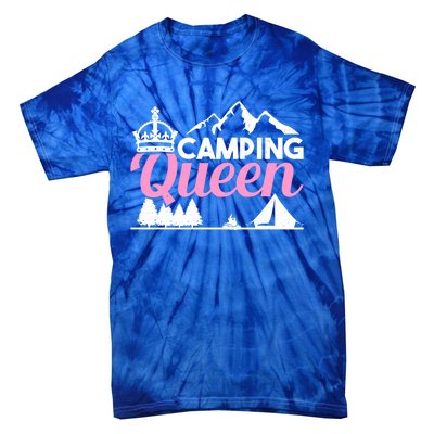 Camper Outdoor Tent Camping Queen Meaningful Gift Tie-Dye T-Shirt