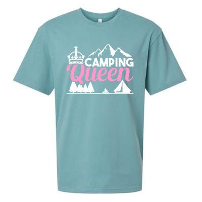 Camper Outdoor Tent Camping Queen Meaningful Gift Sueded Cloud Jersey T-Shirt