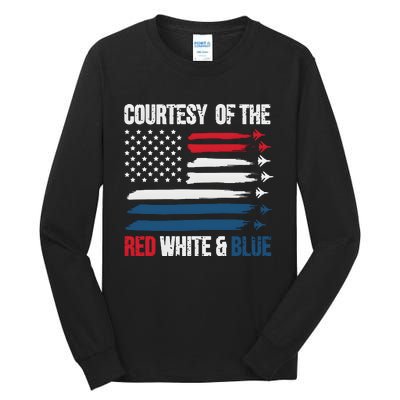 Courtesy Of The Red White Blue Retro American Flag Tall Long Sleeve T-Shirt