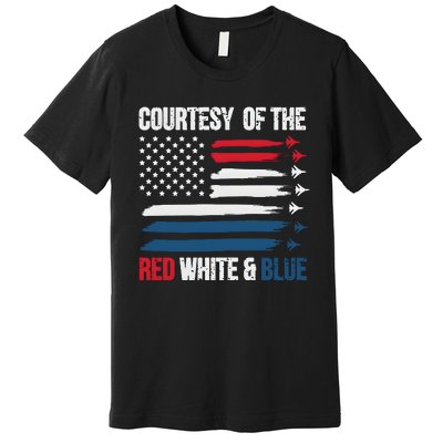 Courtesy Of The Red White Blue Retro American Flag Premium T-Shirt