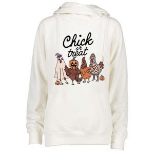 Chick Or Treat Womens Funnel Neck Pullover Hood