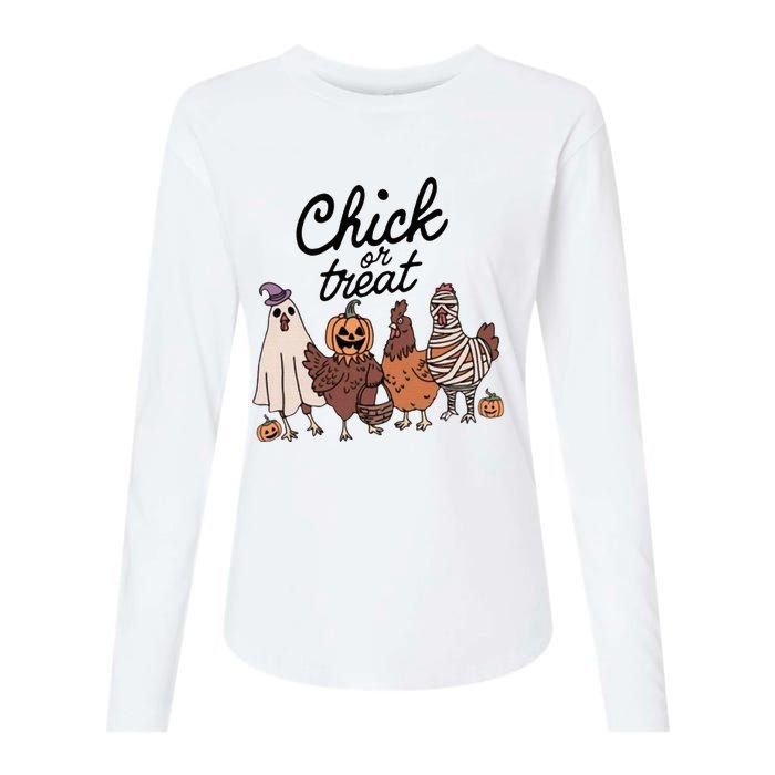 Chick Or Treat Womens Cotton Relaxed Long Sleeve T-Shirt