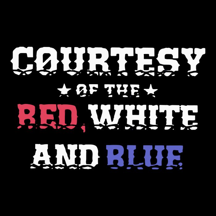 Courtesy Of The Red White And Blue Patriotic Flexfit Unipanel Trucker Cap