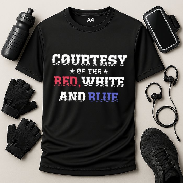 Courtesy Of The Red White And Blue Patriotic Cooling Performance Crew T-Shirt