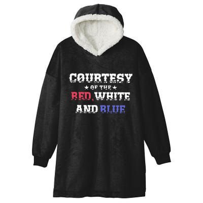 Courtesy Of The Red White And Blue Patriotic Hooded Wearable Blanket
