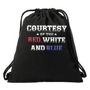 Courtesy Of The Red White And Blue Patriotic Drawstring Bag