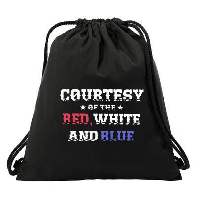 Courtesy Of The Red White And Blue Patriotic Drawstring Bag