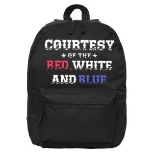 Courtesy Of The Red White And Blue Patriotic 16 in Basic Backpack