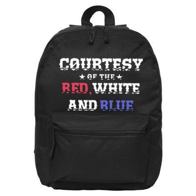 Courtesy Of The Red White And Blue Patriotic 16 in Basic Backpack