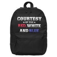 Courtesy Of The Red White And Blue Patriotic 16 in Basic Backpack