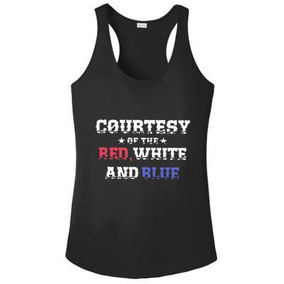 Courtesy Of The Red White And Blue Patriotic Ladies PosiCharge Competitor Racerback Tank