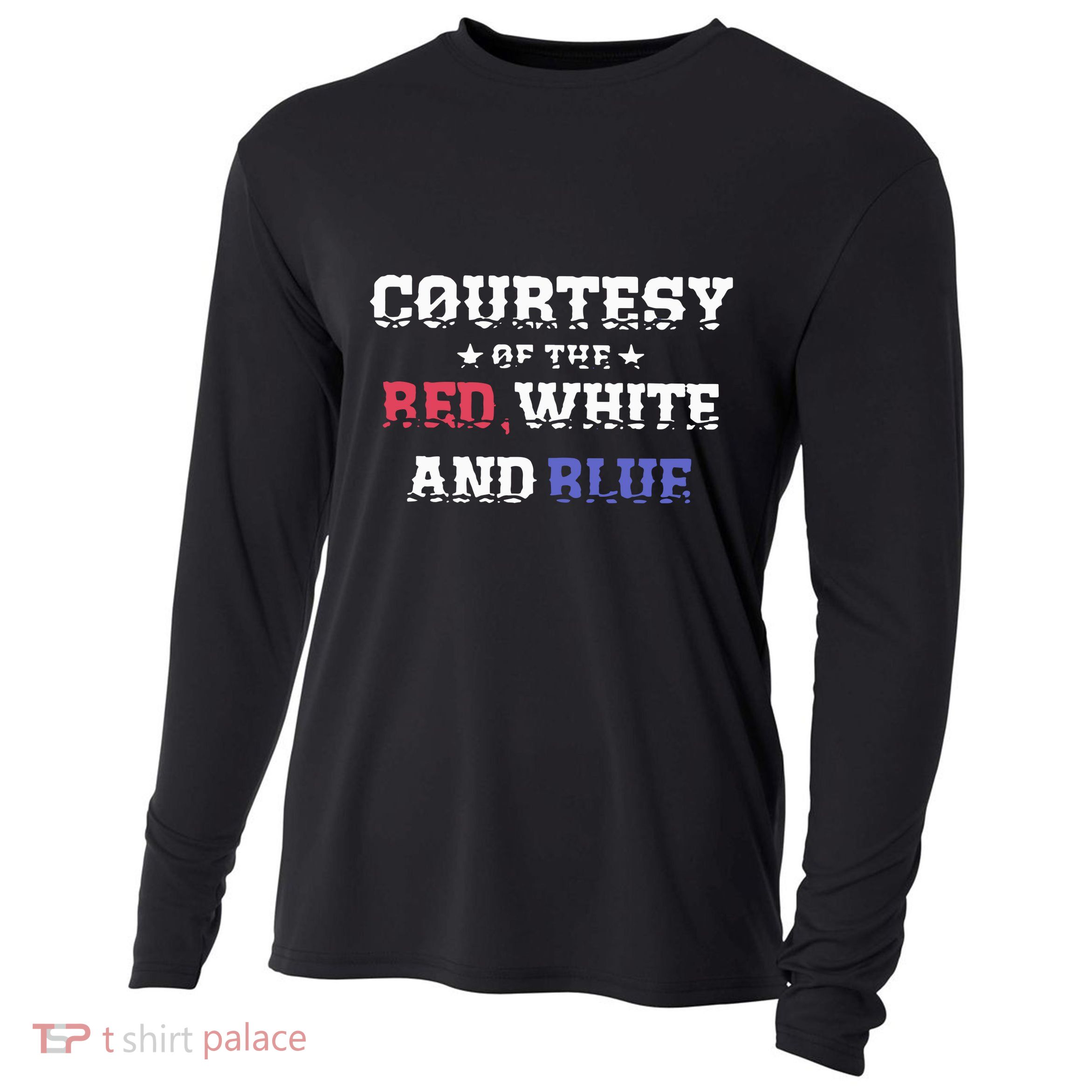 Courtesy Of The Red White And Blue Patriotic Cooling Performance Long Sleeve Crew