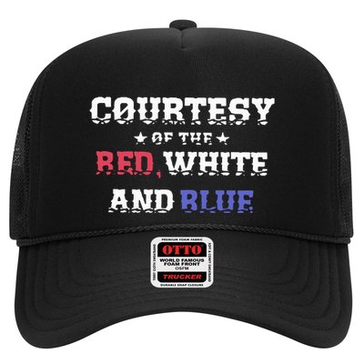 Courtesy Of The Red White And Blue Patriotic Trucker Hat