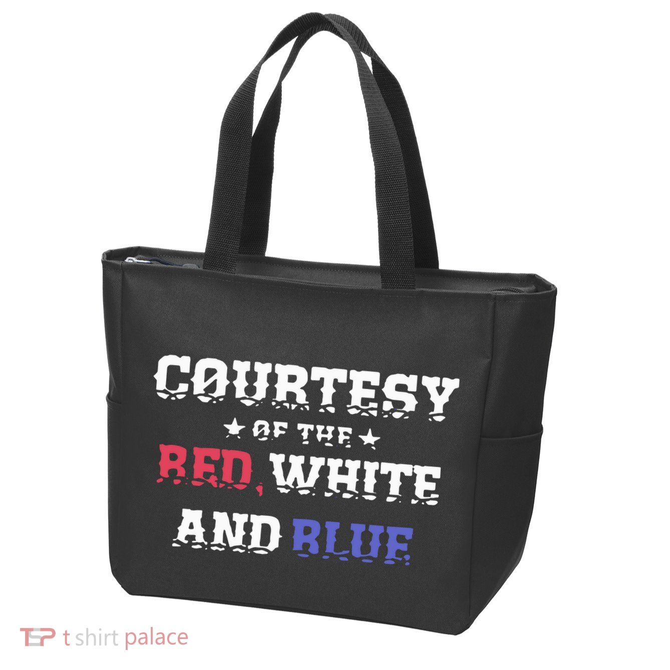 Courtesy Of The Red White And Blue Patriotic Zip Tote Bag