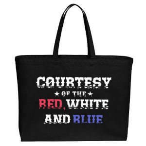 Courtesy Of The Red White And Blue Patriotic Cotton Canvas Jumbo Tote