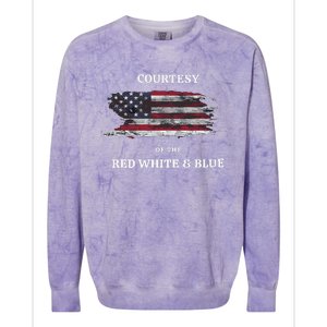 Courtesy Of The Red White And Blue Independence Day Colorblast Crewneck Sweatshirt