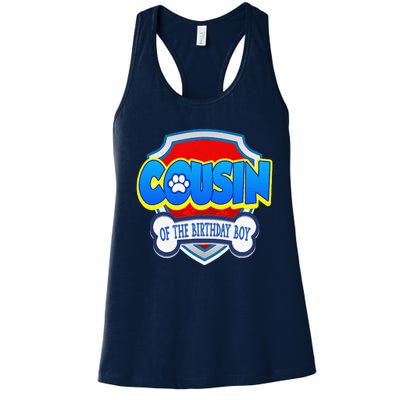 Cousin Of The Birthday Boy Dad Patrol Gifts Women's Racerback Tank