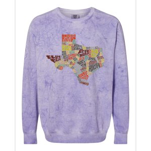 Collage Of Texas States Artistic Texas Colorblast Crewneck Sweatshirt