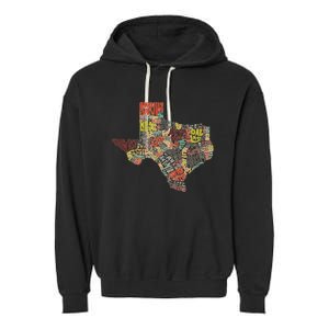 Collage Of Texas States Artistic Texas Garment-Dyed Fleece Hoodie