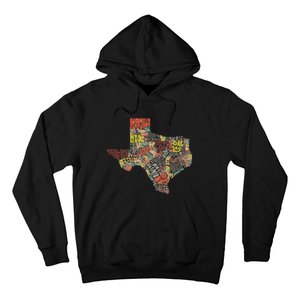 Collage Of Texas States Artistic Texas Hoodie