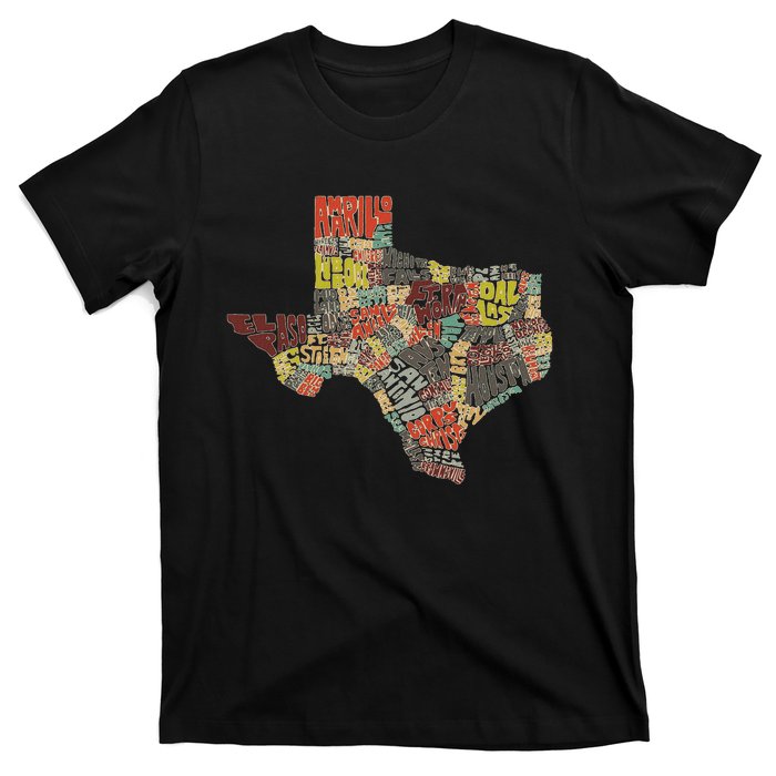 Collage Of Texas States Artistic Texas T-Shirt