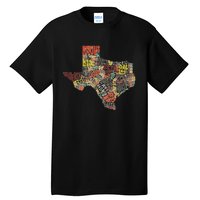 Collage Of Texas States Artistic Texas Tall T-Shirt