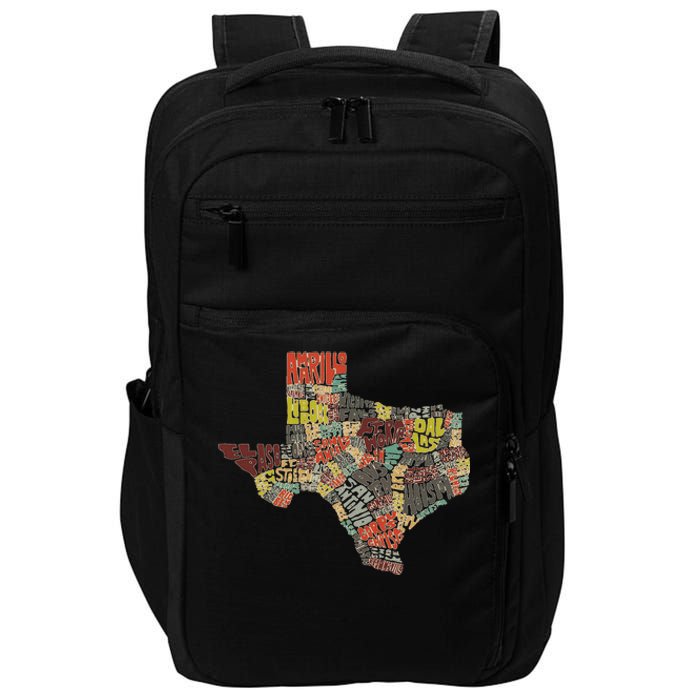 Collage Of Texas States Artistic Texas Impact Tech Backpack