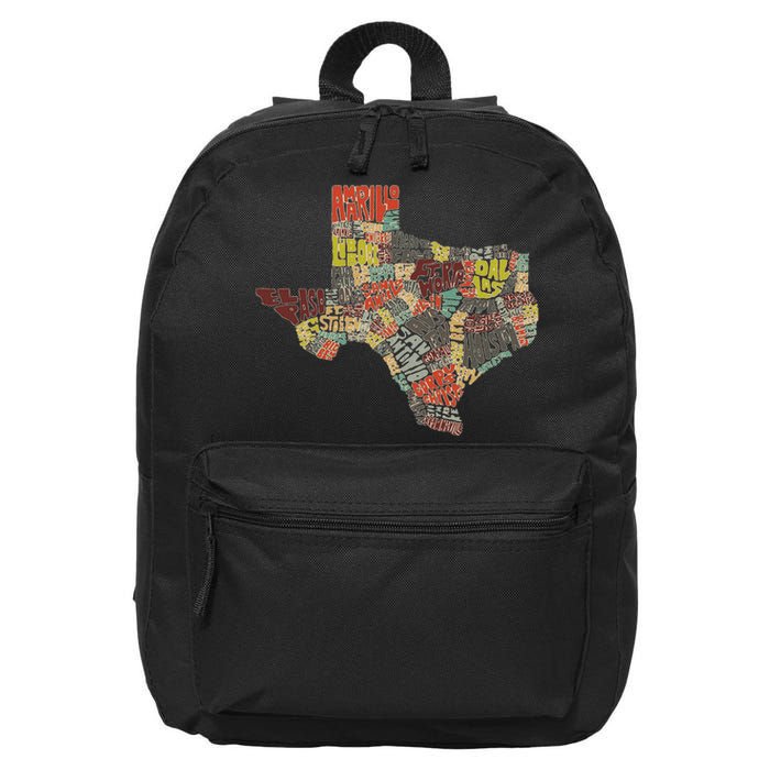 Collage Of Texas States Artistic Texas 16 in Basic Backpack